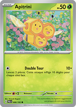 Carte Pokémon Communes Apitrini 008/193 de la série Évolutions à Paldea