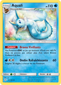 Carte Pokémon Aquali 42/236 de la série Éclipse Cosmique en vente au meilleur prix