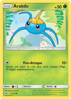 Carte Pokémon Commune Arakdo 7/149 de la série Soleil & Lune
