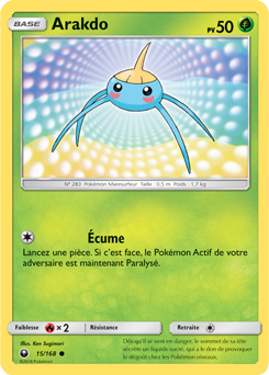 Carte Pokémon Rare Arakdo 15/168 de la série Tempête Céleste