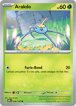 Carte Pokémon Communes Arakdo 6/197 de la série Flammes Obsidiennes