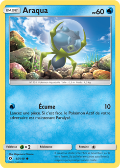 Carte Pokémon Commune Araqua 45/149 de la série Soleil & Lune