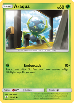 Carte Pokémon Commune Araqua 14/147 de la série Ombres Ardentes