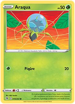 Carte Pokémon Araqua 19/264 de la série Poing de Fusion en vente au meilleur prix
