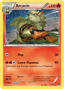 Carte Pokémon Peu commune Arcanin 11/122 de la série Rupture Turbo