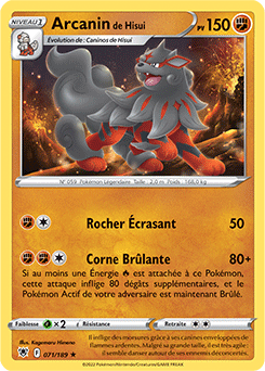 Carte Pokémon Arcanin de Hisui 071/189 de la série Astres Radieux en vente au meilleur prix