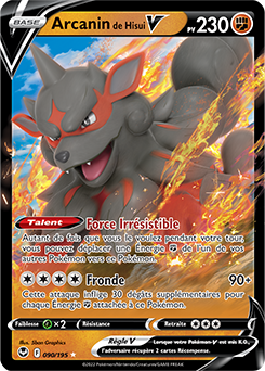 Carte Pokémon Arcanin de Hisui V 090/195 de la série Tempête Argentée en vente au meilleur prix