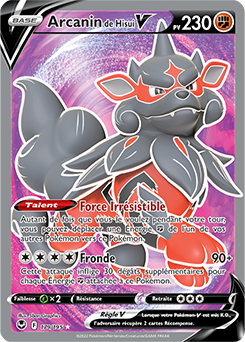 Carte Pokémon Full Art V Arcanin de Hisui V 179/195 de la série Tempête Argentée