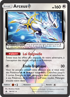 Carte Pokémon Arceus 96/131 de la série Lumière Interdite en vente au meilleur prix