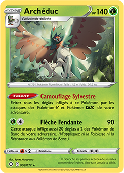 Carte Pokémon Archéduc 008/072 de la série Destinées Radieuses en vente au meilleur prix