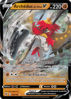 Carte Pokémon Ultra rare V Archéduc de Hisui V 083/189 de la série Astres Radieux