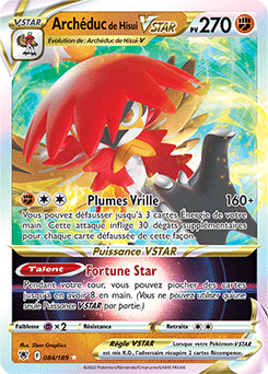 Carte Pokémon Ultra rare VSTAR Archéduc de Hisui VSTAR 084/189 de la série Astres Radieux