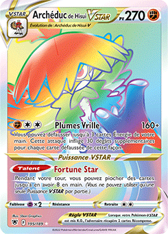 Carte Pokémon Rainbow VSTAR Archéduc de Hisui VSTAR 195/189 de la série Astres Radieux