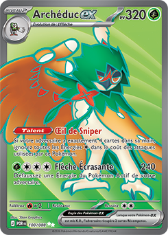 Carte Pokémon Ultra rare Archéduc ex 100/88 de la série Équilibre Parfait