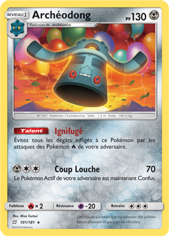 Carte Pokémon Rare Archéodong 101/181 de la série Duo de Choc
