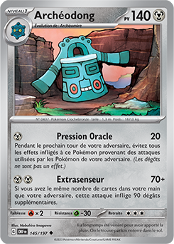 Carte Pokémon Peu commune Archéodong 145/197 de la série Flammes Obsidiennes
