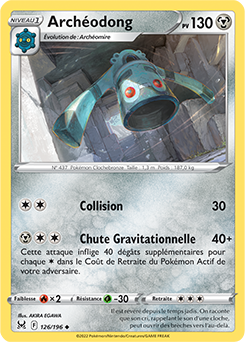 Carte Pokémon Peu commune Archeodong 126/196 de la série Origine Perdue