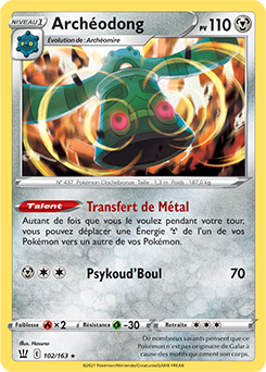 Carte Pokémon Archéodong 102/163 de la série Styles de Combat en vente au meilleur prix