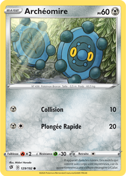 Carte Pokémon Commune Archéomire 129/192 de la série Clash des Rebelles