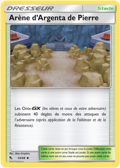 Carte Pokémon Peu commune Arène d’Argenta de Pierre 54/68 de la série Destinées Occultes