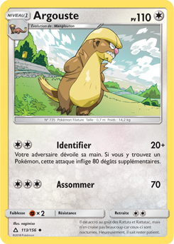Carte Pokémon Argouste 113/156 de la série Ultra Prisme en vente au meilleur prix