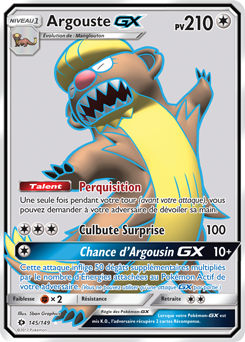 Carte Pokémon Argouste GX 145/149 de la série Soleil & Lune en vente au meilleur prix