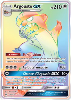 Carte Pokémon Argouste GX 157/149 de la série Soleil & Lune en vente au meilleur prix
