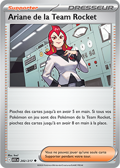 Carte Pokémon Peu commune Ariane de la Team Rocket 202/217 de la série Héros Transcendants
