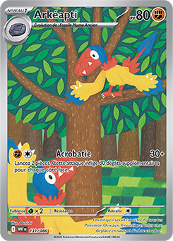 Carte Pokémon Illustration rare Arkéapti 131/86 de la série Flamme Blanche