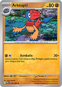 Carte Pokémon Peu commune Arkéapti 50/86 de la série Flamme Blanche