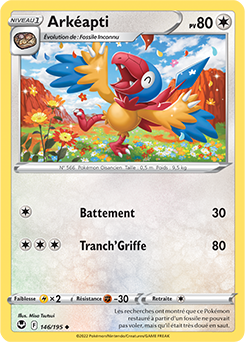 Carte Pokémon Peu commune Arkéapti 146/195 de la série Tempête Argentée