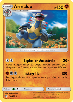 Carte Pokémon Armaldo 112/236 de la série Éclipse Cosmique en vente au meilleur prix