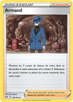 Carte Pokémon Peu commune Armand 166/196 de la série Origine Perdue
