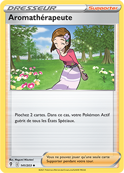 Carte Pokémon Peu commune Aromathérapeute 141/203 de la série Évolution Céleste