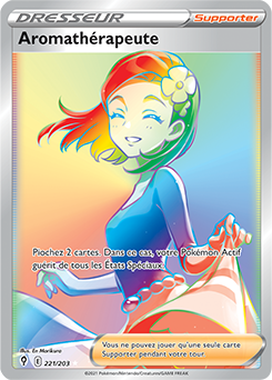 Carte Pokémon Rainbow Dresseur Aromathérapeute 221/203 de la série Évolution Céleste