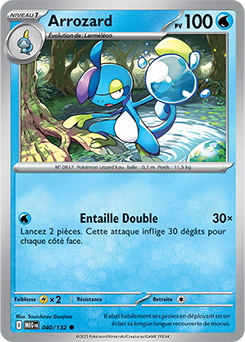 Carte Pokémon Communes Arrozard 40/132 de la série Méga-Évolution
