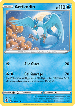 Carte Pokémon Holographique rare Artikodin 036/195 de la série Tempête Argentée