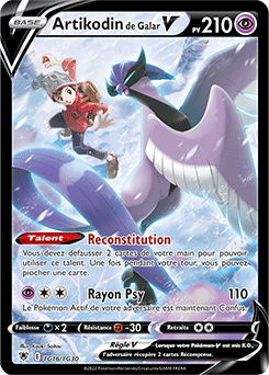 Carte Pokémon Full Art V Artikodin de Galar-V TG16/TG30 de la série Astres Radieux