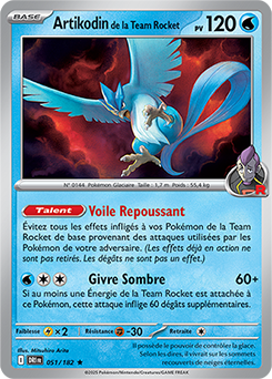Carte Pokémon Rare Artikodin de la Team Rocket 51/182 de la série Rivalités Destinées