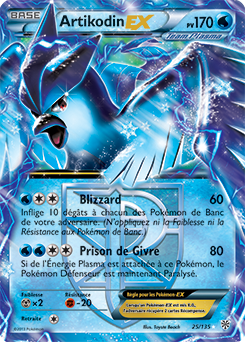 Carte Pokémon Pokémon EX Artikodin EX 25/135 de la série Tempête Plasma