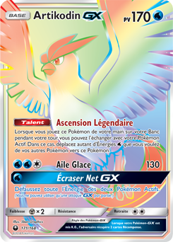 Carte Pokémon Secrète Rainbow GX Artikodin GX 171/168 de la série Tempête Céleste