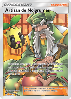 Carte Pokémon Dresseur Full Art Artisan de Noigrumes 161/168 de la série Tempête Céleste