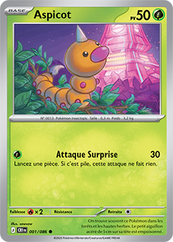 Carte Pokémon Aspicot 1/86 de la série Chaos Ascendant en vente au meilleur prix