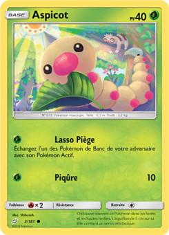 Carte Pokémon Aspicot 2/181 de la série Duo de Choc en vente au meilleur prix