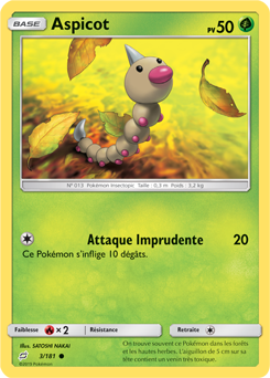 Carte Pokémon Aspicot 3/181 de la série Duo de Choc en vente au meilleur prix