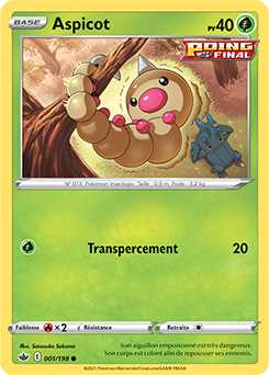 Carte Pokémon Aspicot 1/198 de la série Règne de Glace en vente au meilleur prix