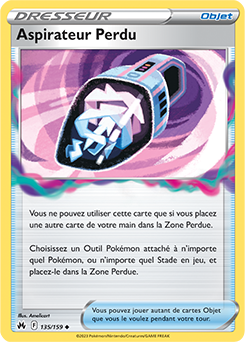 Carte Pokémon Peu commune Aspirateur Perdu 135/159 de la série Zénith Suprême