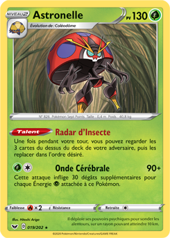 Carte Pokémon Rare Astronelle 19/202 de la série Épée et Bouclier