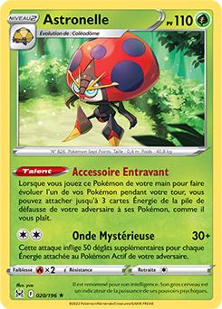 Carte Pokémon Holographique rare Astronelle 020/196 de la série Origine Perdue