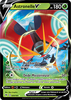 Carte Pokémon Ultra rare V Astronelle V 020/185 de la série Voltage Éclatant
